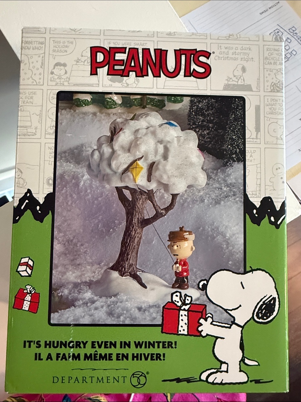 Peanuts Kids Costume Accessory - Snoopy Winter Tree Scene (Green/White/Red)